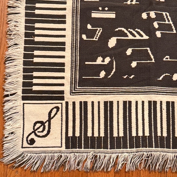 Piano music note Friendship House Melody Tapestry Music Rug EUC frm Music Studio - Picture 5 of 9